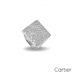 Cartier White Gold Diamond Berlingot Ring 3.00ct TDW Cartier White Gold Diamond Berlingot Ring 3.00ct TDW